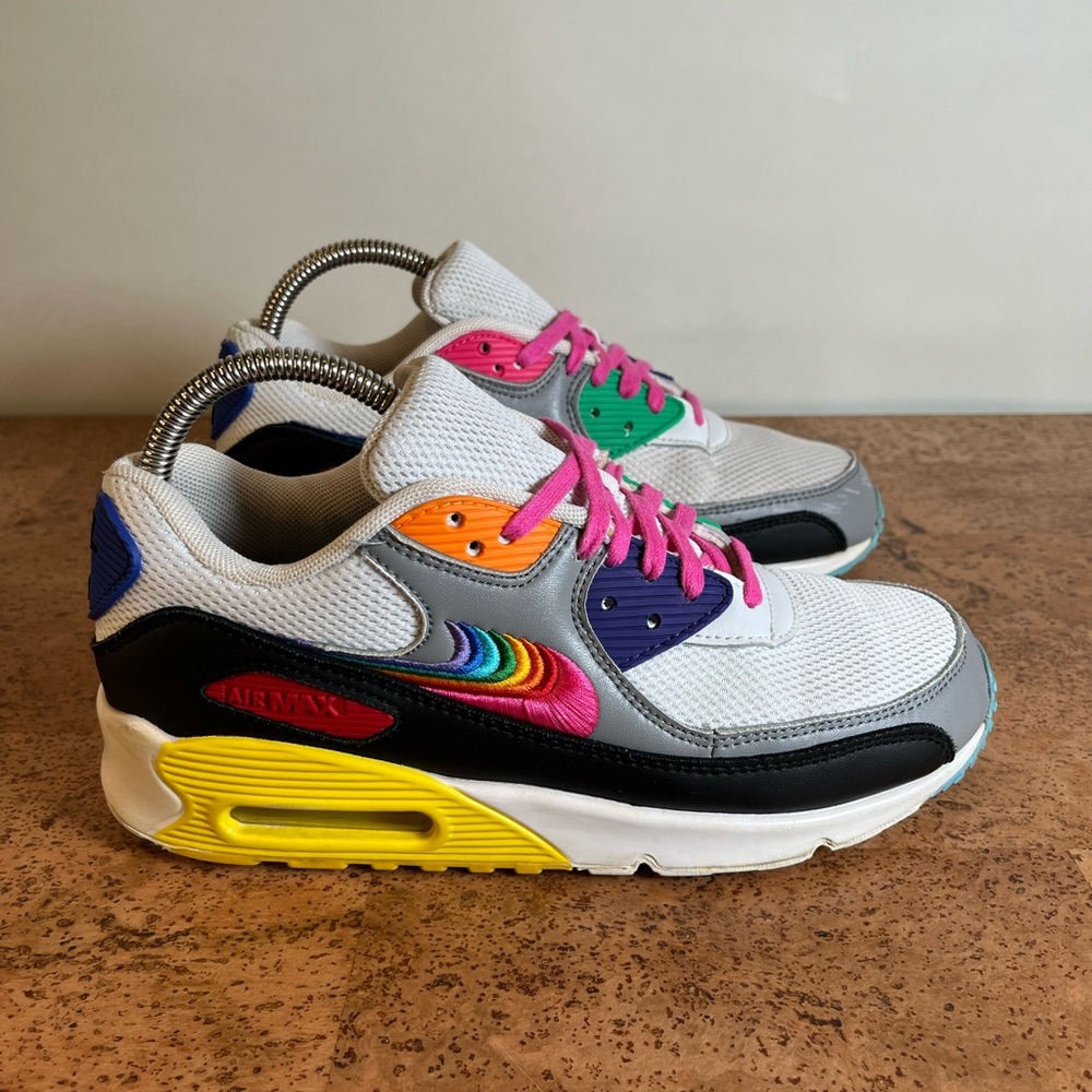 Nike Air Max 90 Be True Pride White/Multicolor Mens Size 8 CJ5482-100, no box